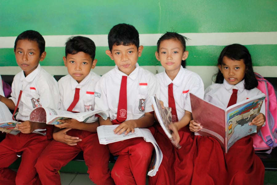 Children sponsored by XSProject at school